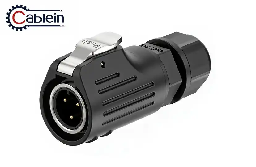 LP12 3Pin Waterproof Plug Metal-Plastic